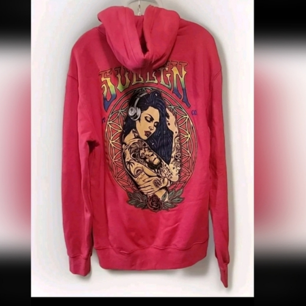 Sullen Hoodie Men's Size Medium Long Sleeve Red **flawed**See Description